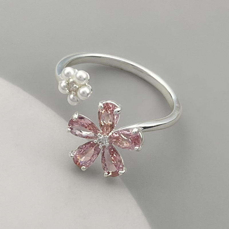 Nirvana Pink Bloom Ring - Pink Zircon Gold Tone B [GF8UNCRJ]