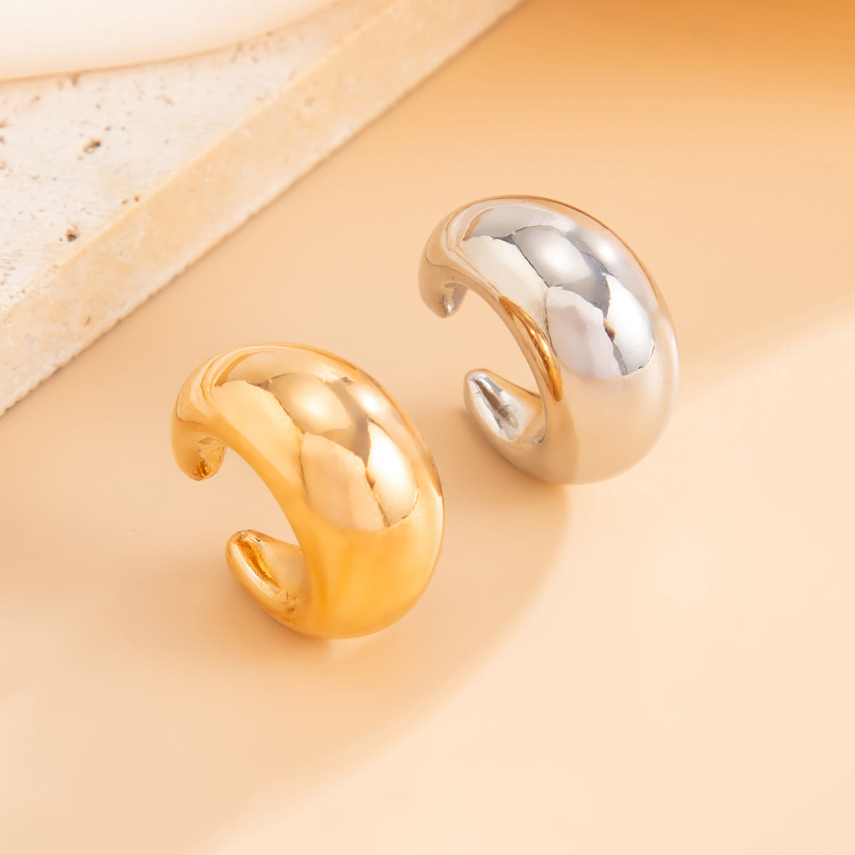 Imara Irregular Geometric Stud Earrings - Style 3 [03E36GRA]