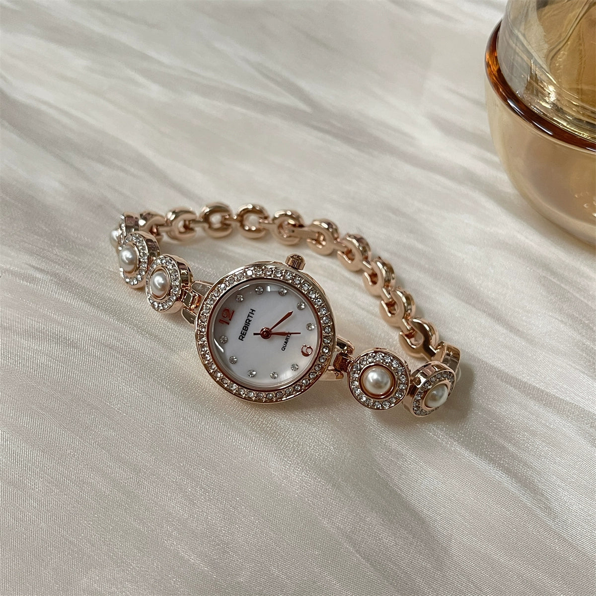Bonnie Pearl Bracelet Watch - Rose Gold (Large Pearl) [5SCCCCT5]