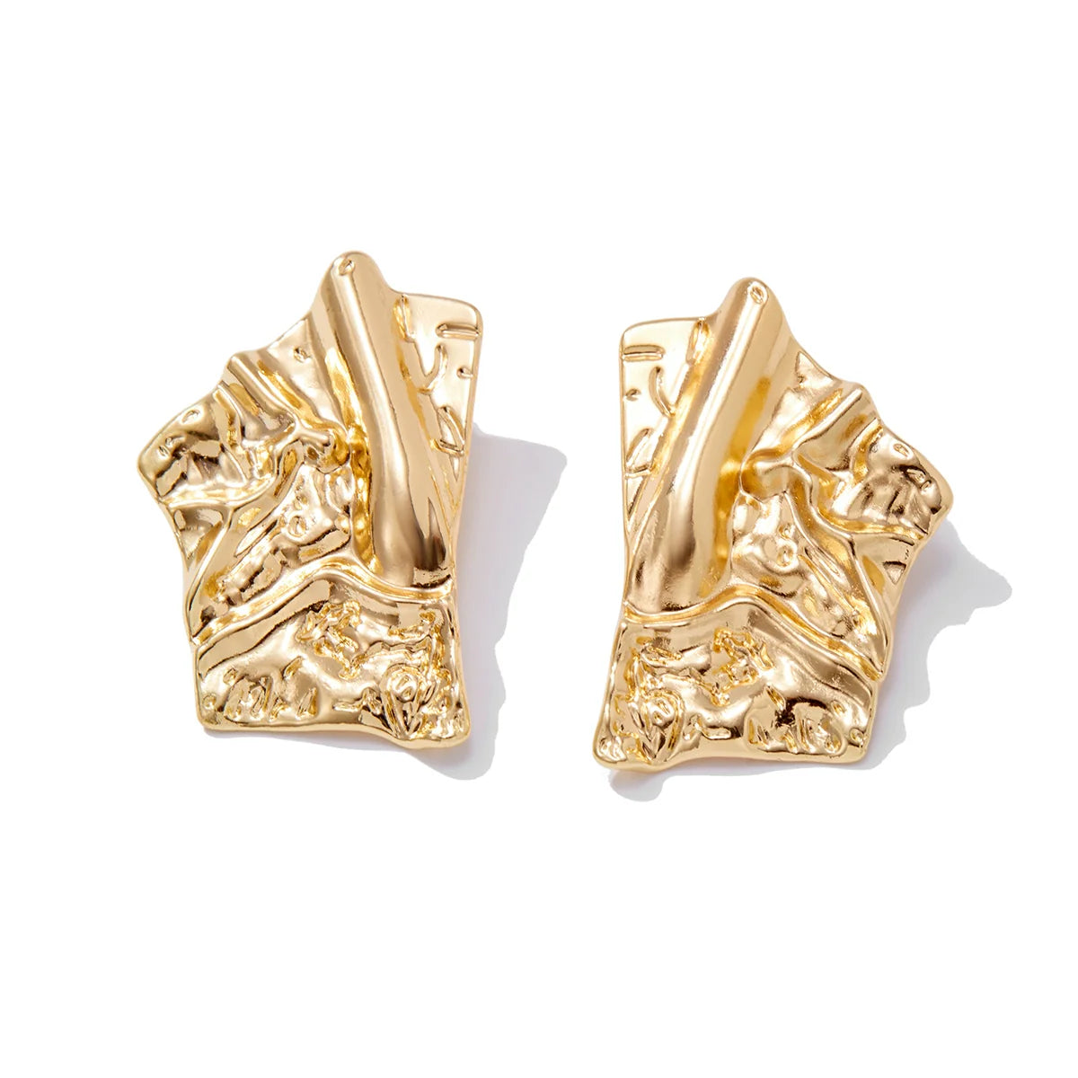 Samanvi Sculptural Stud Earrings - Gold