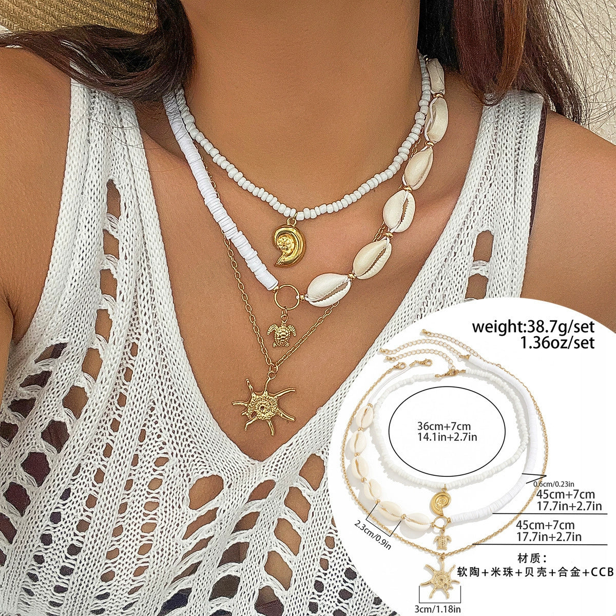 Jayde Oceanic Charm Necklace - 01 Gold Necklace [RHOHY8W1]
