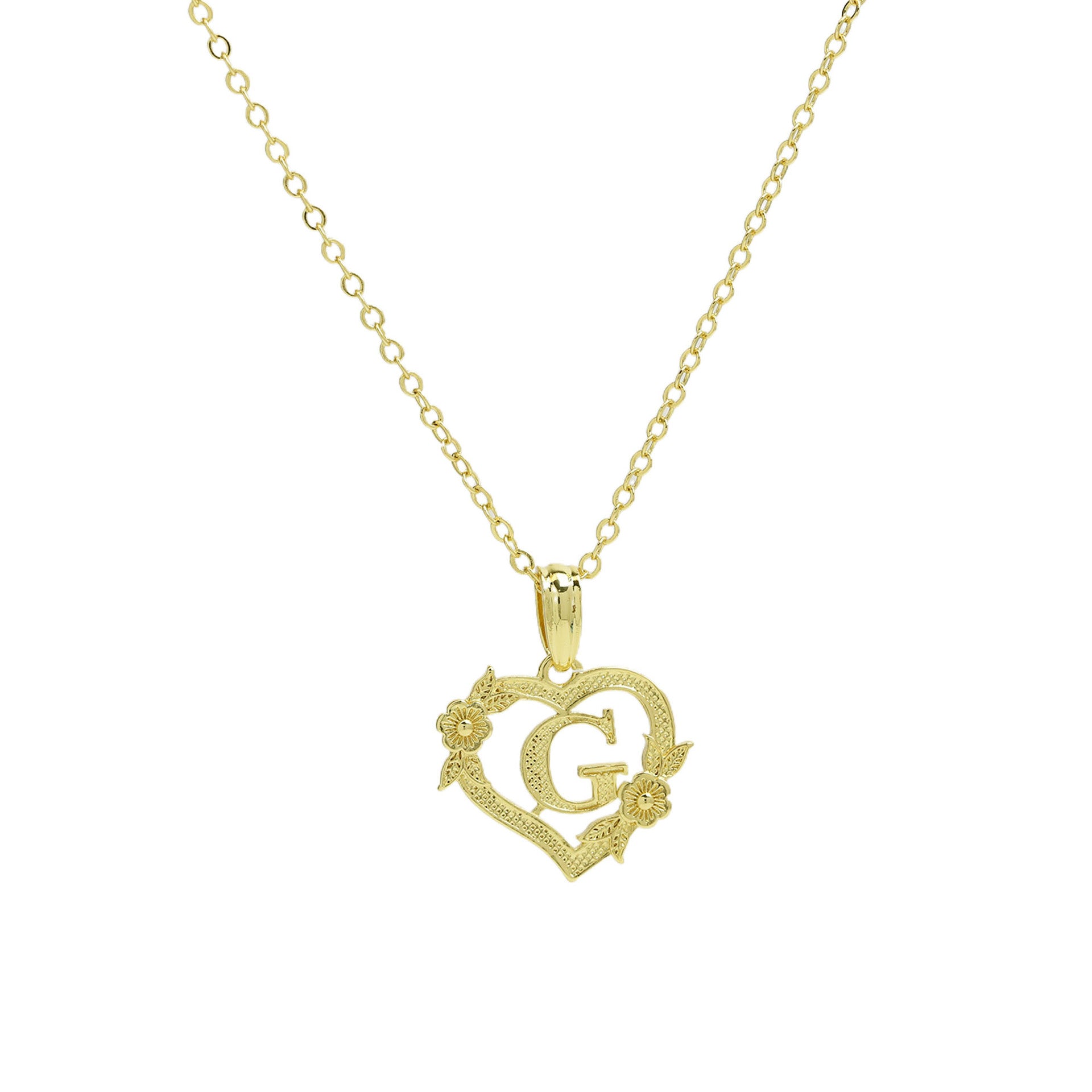 Isobel Initial Heart Pendant Necklace - Necklace G [TEYGW7NV]