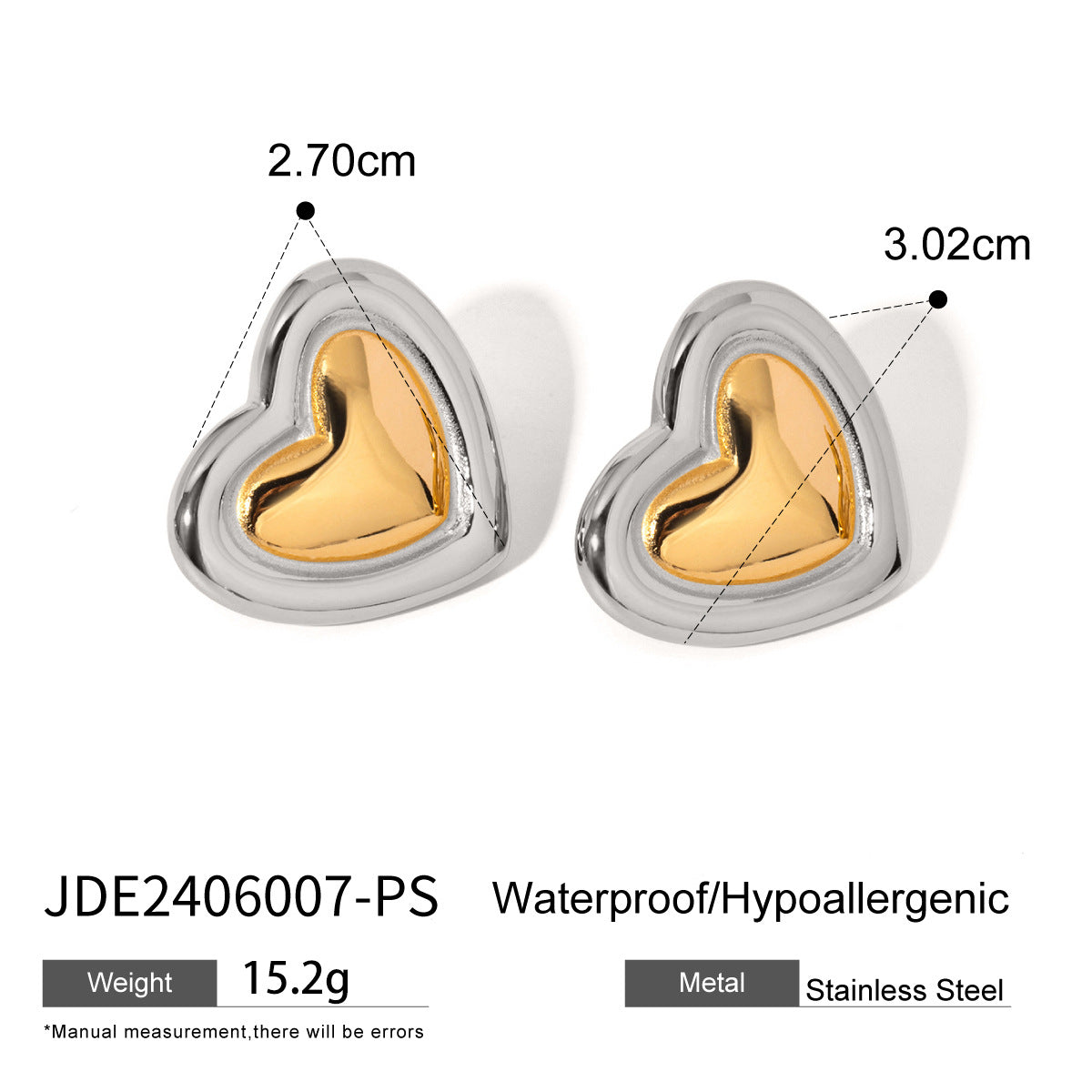 Hallie Stainless Steel Heart Earrings - JDE2406007-PS [GJWBA8IM]