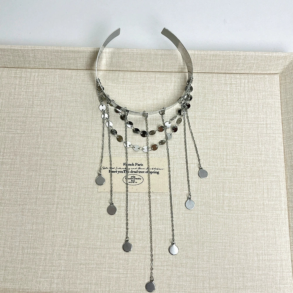Paulina Disc Tassel Cuff - Tassel Armband [1LJE2HTV]