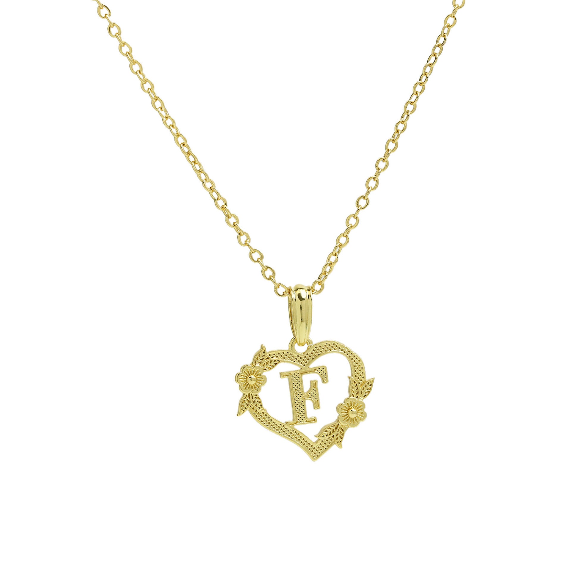 Isobel Initial Heart Pendant Necklace - Necklace F [RK2TNDP6]