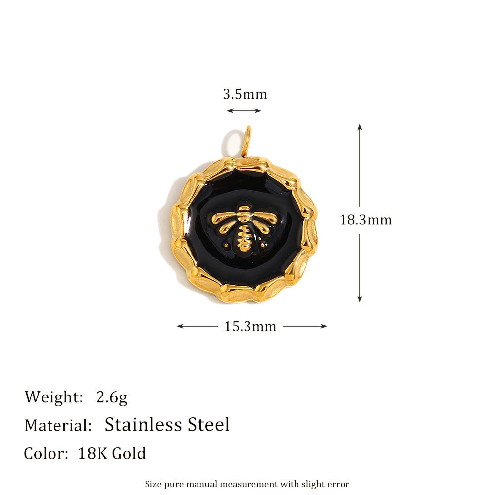 Linley Gold Plated Charms - Enamel Bee Pendant - Gold [EPOY6KZY]