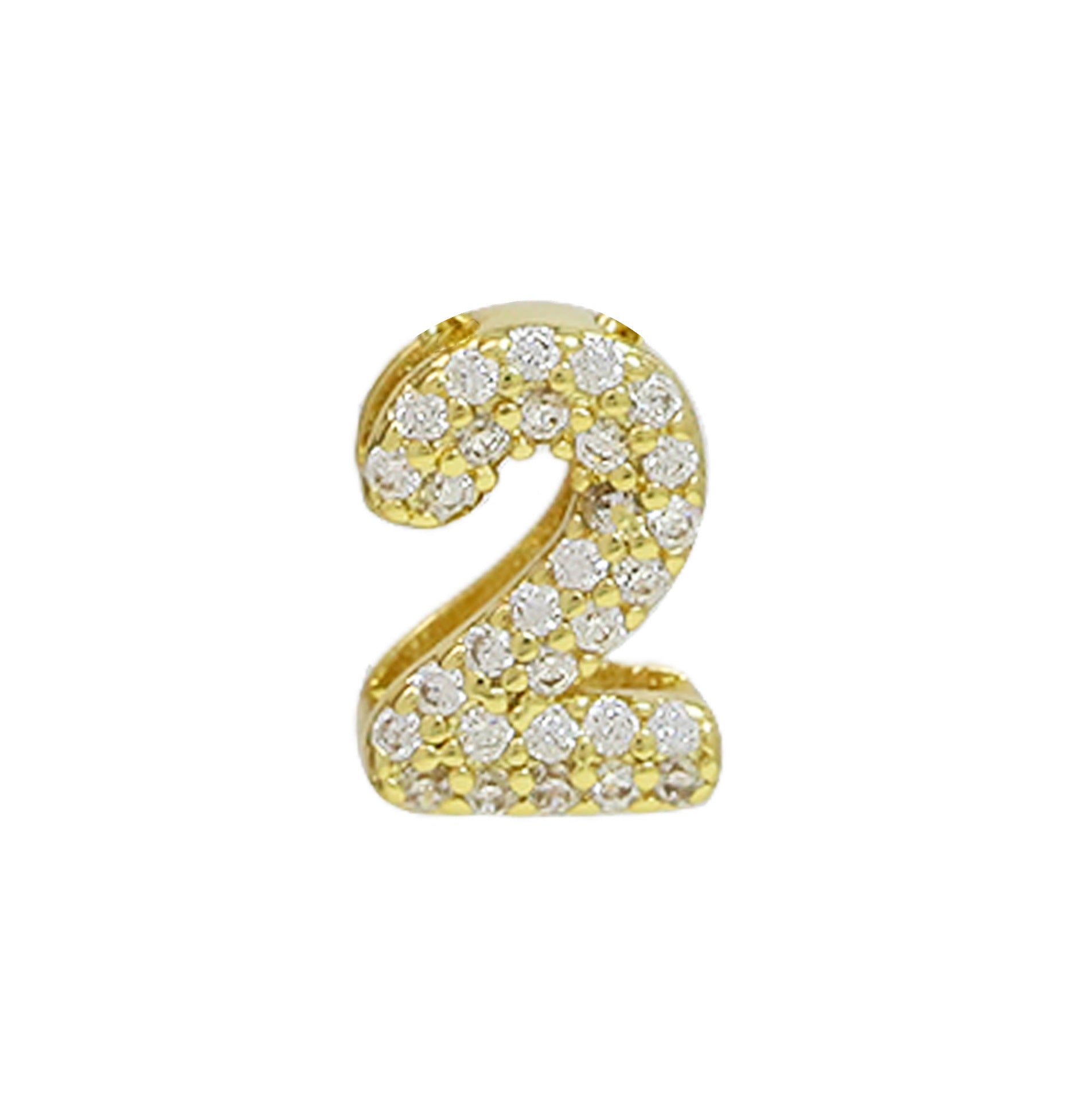Adira Number Charm Necklace - Gold Number 2 [3V6KPIAH]