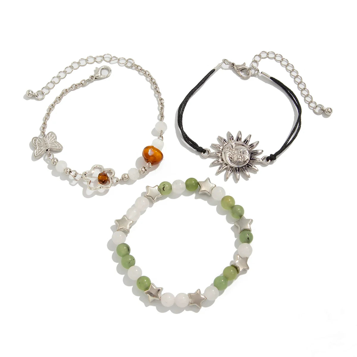 Aarna Layered Bracelet Set - 3-Piece Set Style Two