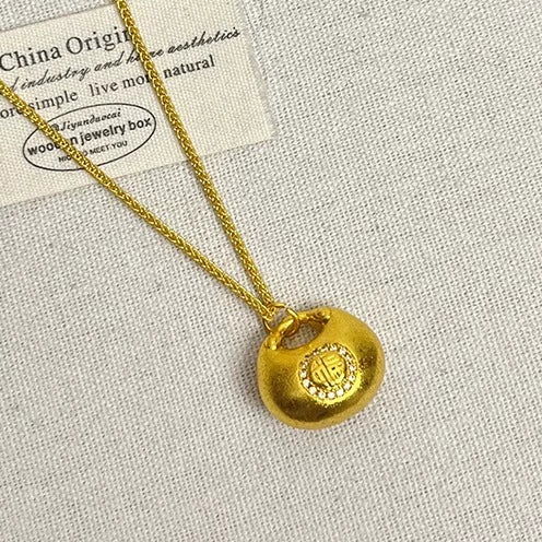 Chloey Fortune Charm Necklace - Small Fortune Bag Necklace [WU5IODTO]