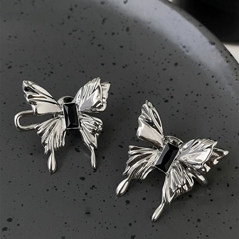 Mckinsley Crystal Butterfly Pin - Black Crystal Butterfly Brooch