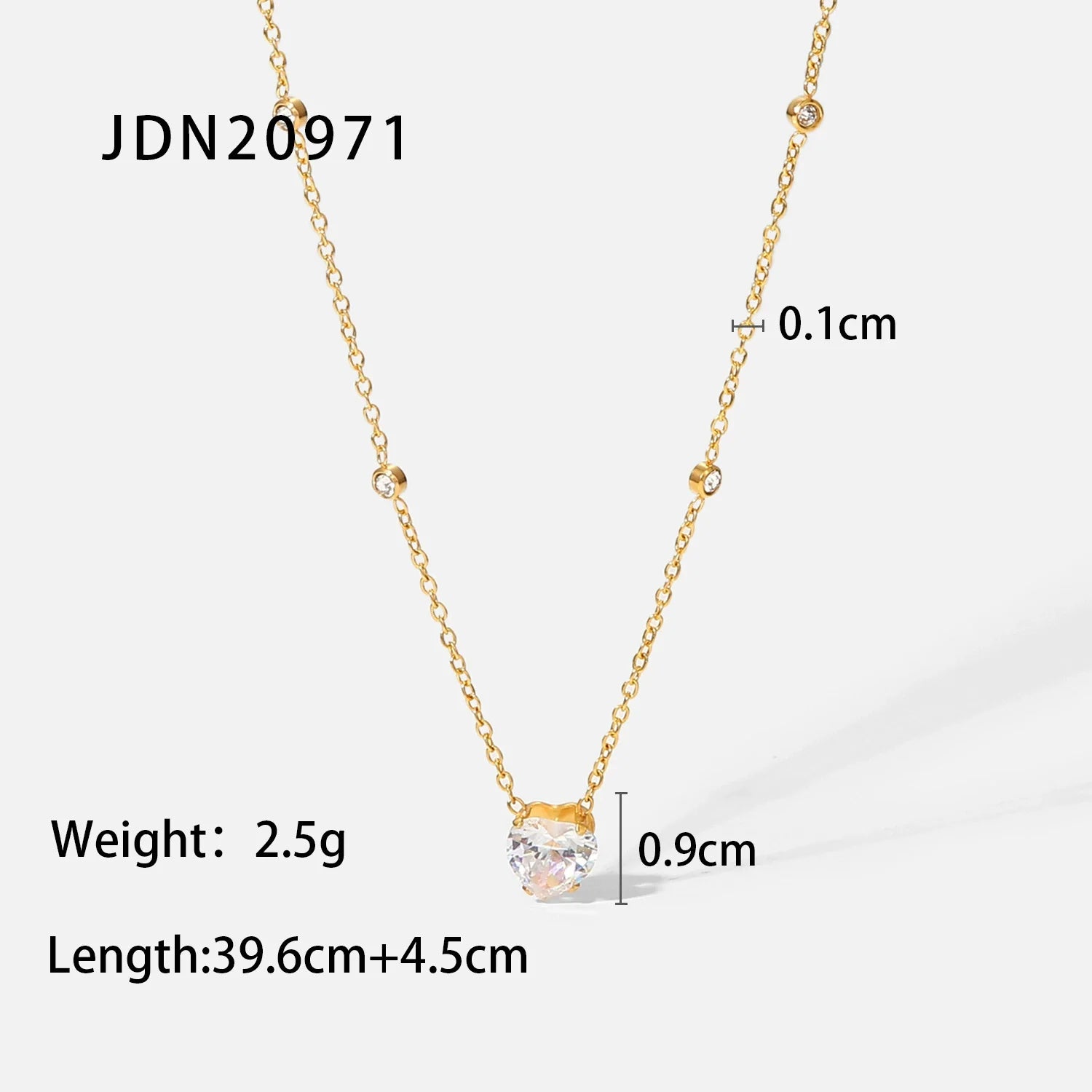 Shayne Zircon Heart Necklace - JDN20971