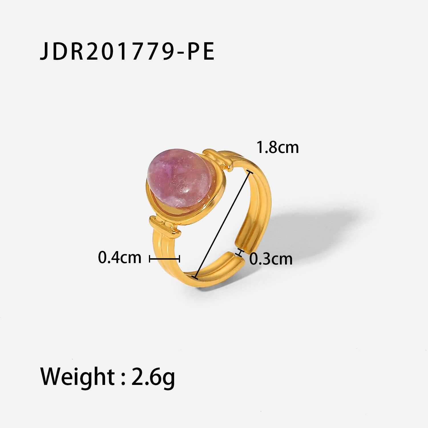 Grey Statement Gemstone Ring - JDR201779 Pearl [RGKG6W3D]