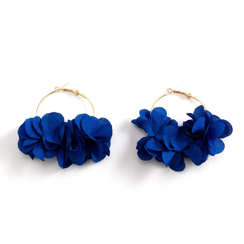 Neyla Delicate Floral Earrings - Blue