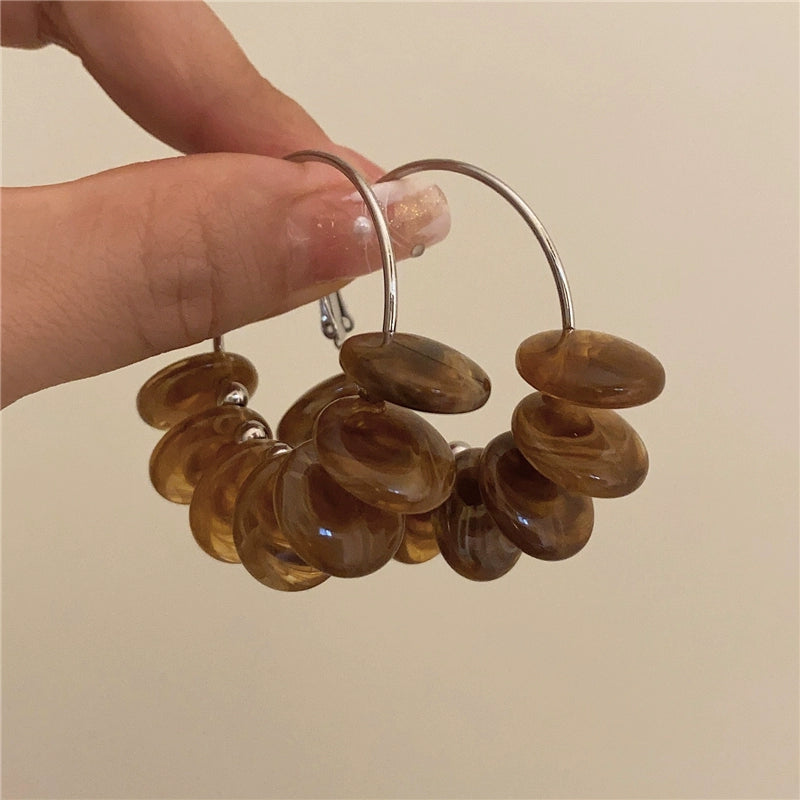 Stefany Coffee Marbled Earrings - Coffee Brown [1U23B602]