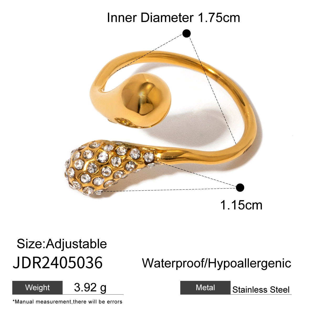Mana Diamond Open Ring - JDR2405036 [YNYAWBP4]