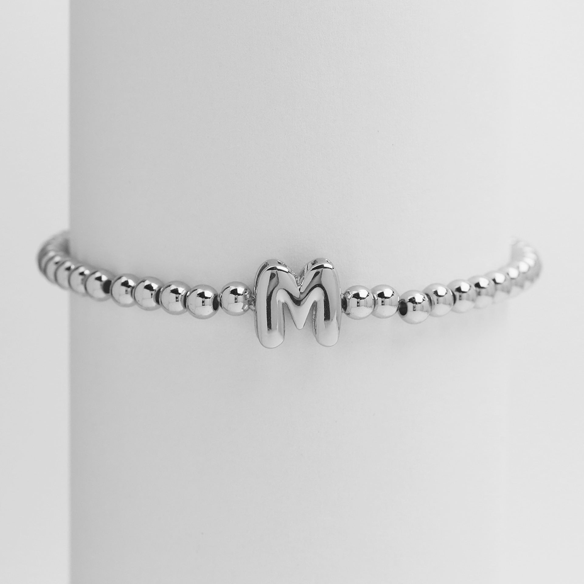 Jorie Polished Letter Bracelet - Silver M [7MV68ELR]