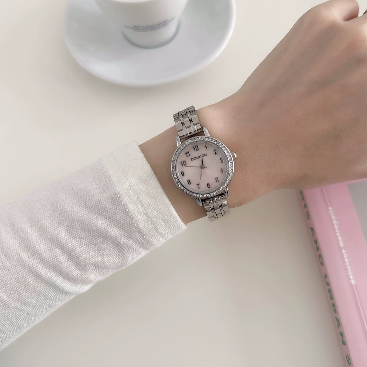 Vivienne Starry Pearl Watch - Silver Strap Pink Dial [CW5I13MB]