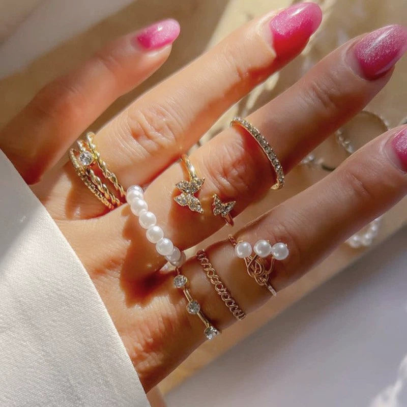 Calista Dainty Stacking Ring Set - Style 4 [4S5RE4OP]