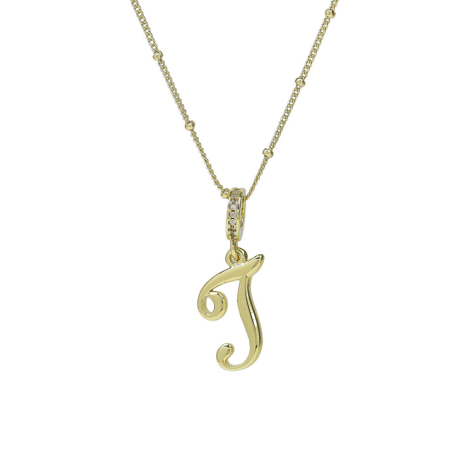 Frida Gold Cursive Initial Necklace - Gold T [N3FP0LGH]