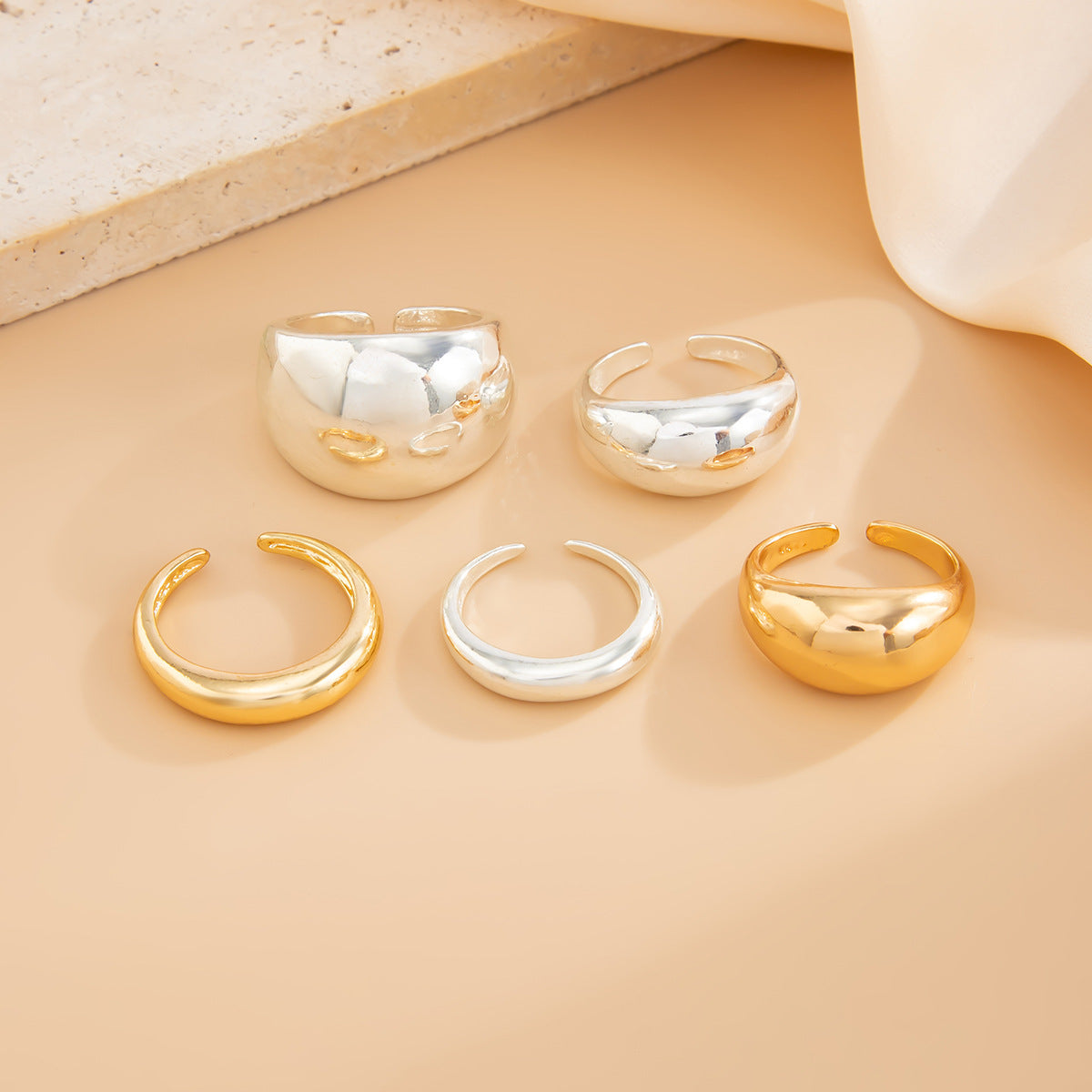 Shanell Minimalist Ring Set - Mixed Color [AFZBJHSN]