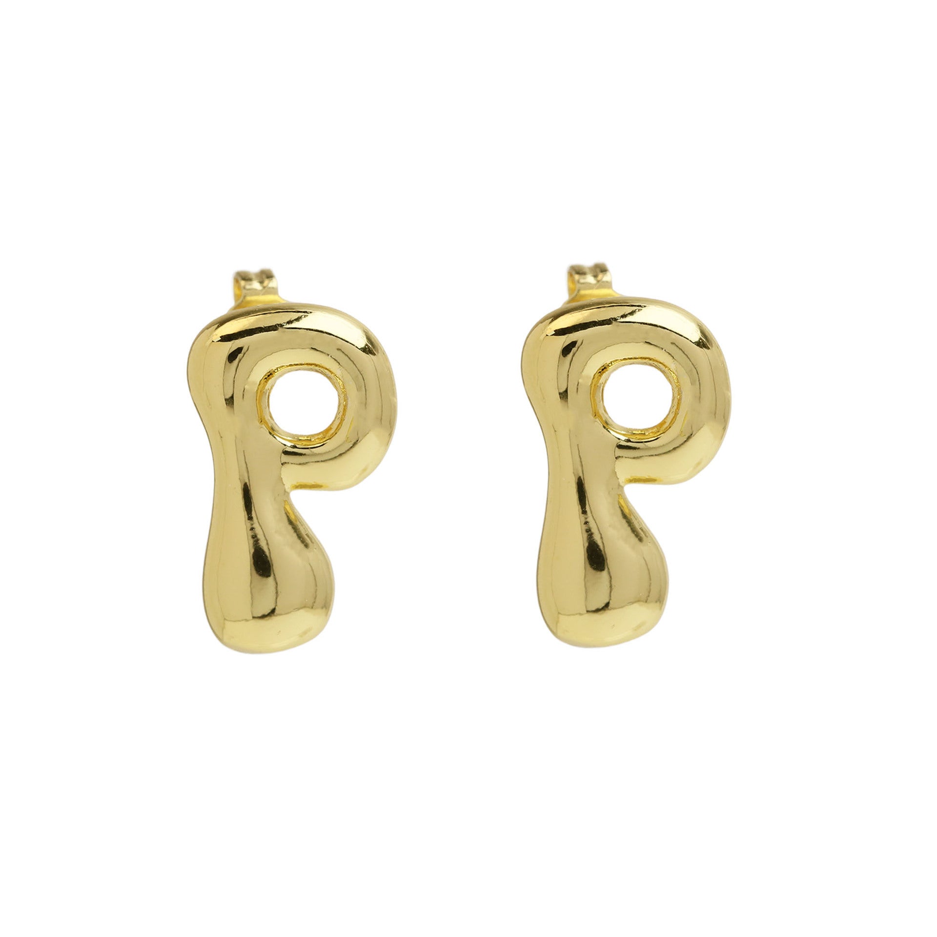 Kennedy Pave Initial Studs - P [R73EDEV3]