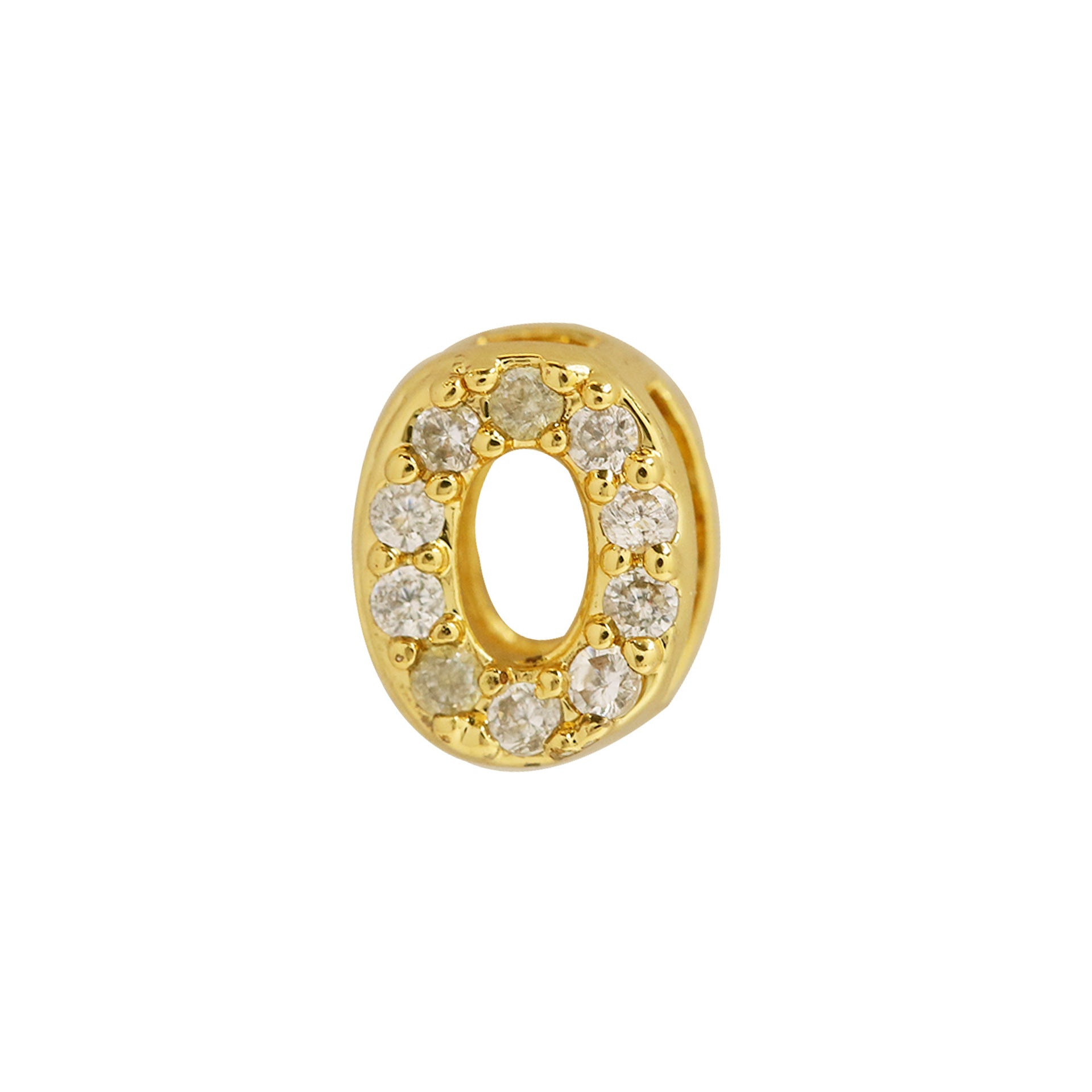 Leyna Gold Zircon Initial Necklace - O [7N3E4TC5]