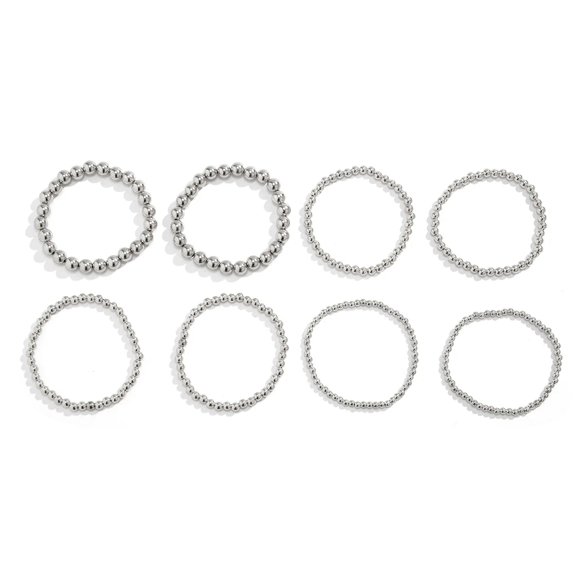 Oakleigh Stackable Bracelet Set - Silver 8-Piece Set