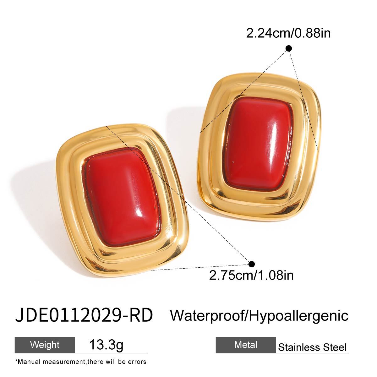 Dhanya Geometric Dangle Earrings - Red [KXR2M94V]