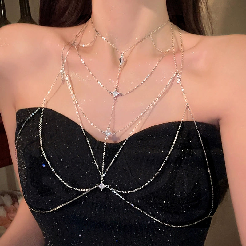 Candace Delicate Heart Body Chain - Chest Chain [52Q60BPI]