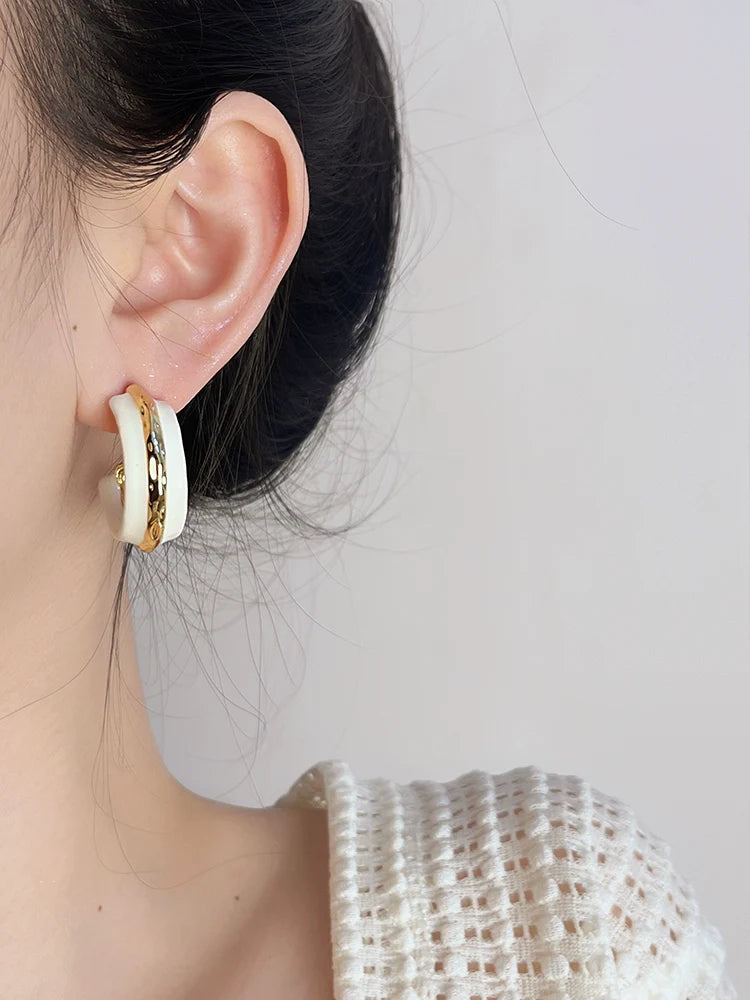 Nabiha Enamel Contrast Earrings - undefined