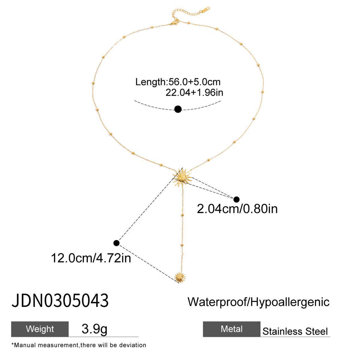 Connor Sun Y-Necklace - JDN0305043 [WOVM80IA]