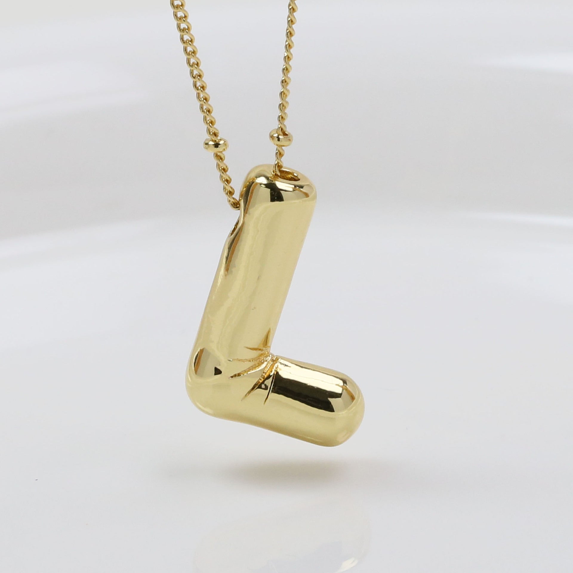 Aberdeen Bubble Initial Necklace - L (Necklace) [HAFTH0KY]