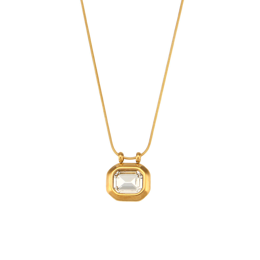 Amanda Gold Zircon Necklace - White [6X801GL8]