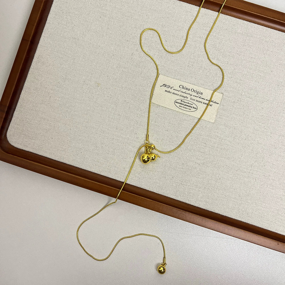 Sereen Metal Gourd Necklace - Gold [S3OR3C7F]