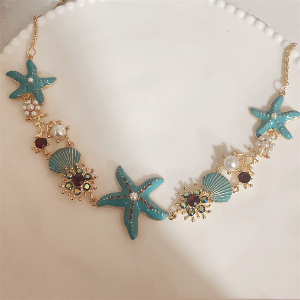 Aislin Iridescent Starfish Necklace - Starfish Necklace