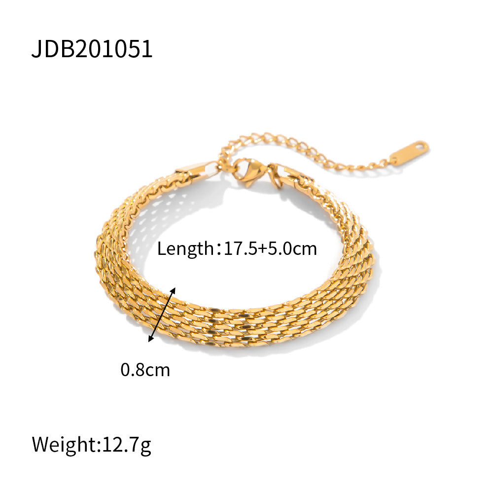Raneem Wide Chain Bracelet - JDB201051 [HLKVKYKJ]