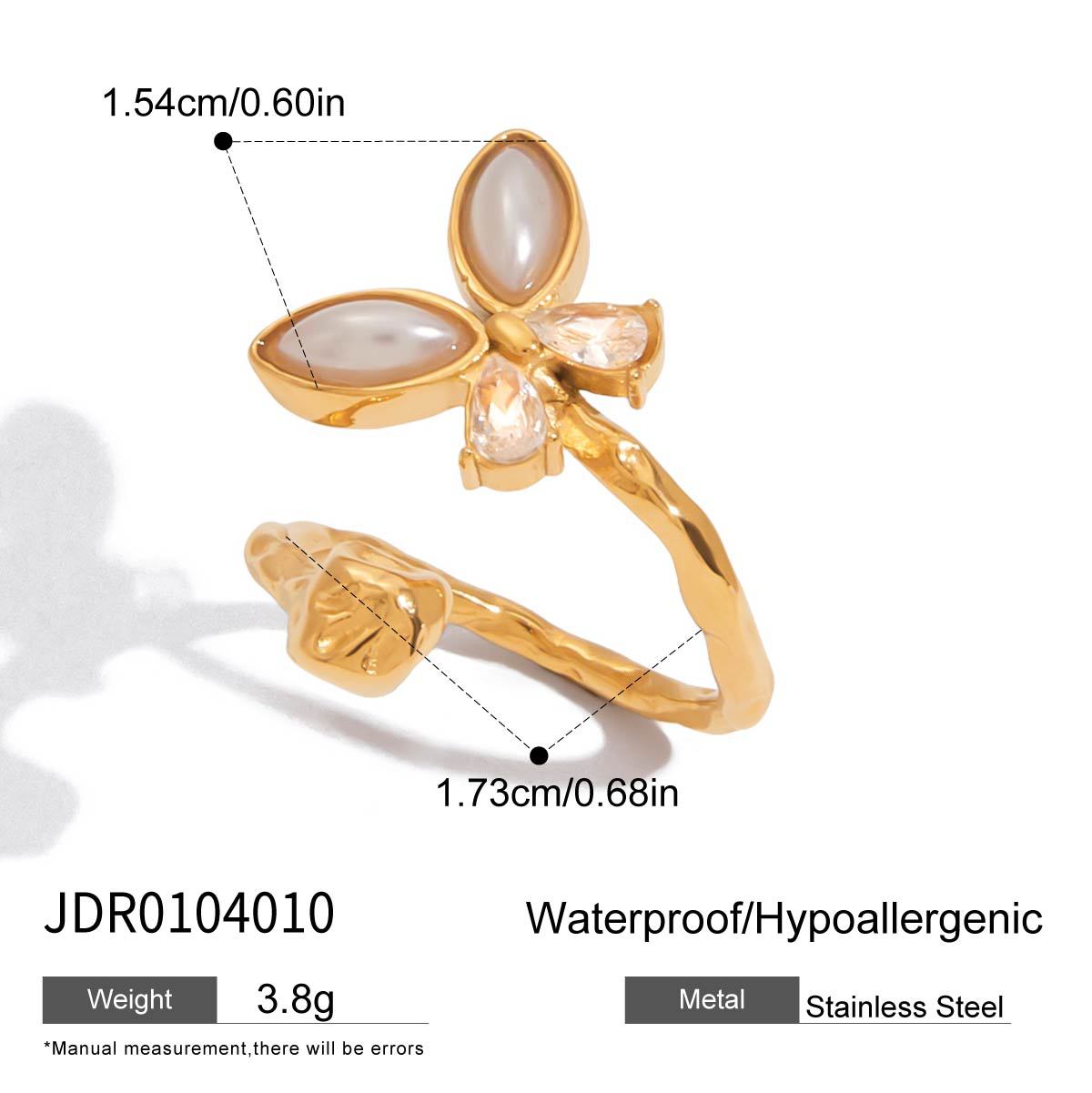 Liza Pearl Butterfly Ring - Butterfly Pearl Ring [15AEQMPM]
