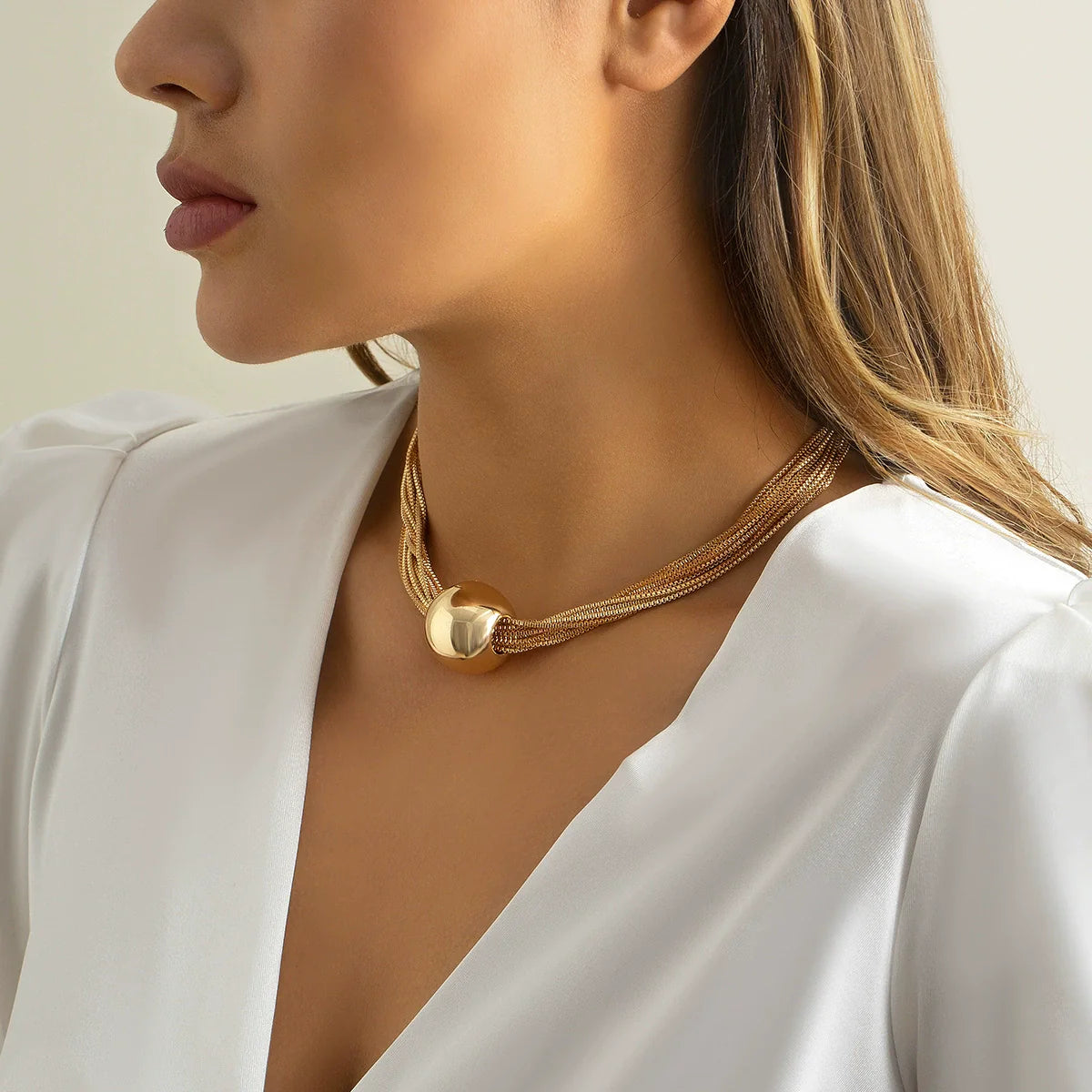 Leylani Layered Orb Chain - Gold Necklace