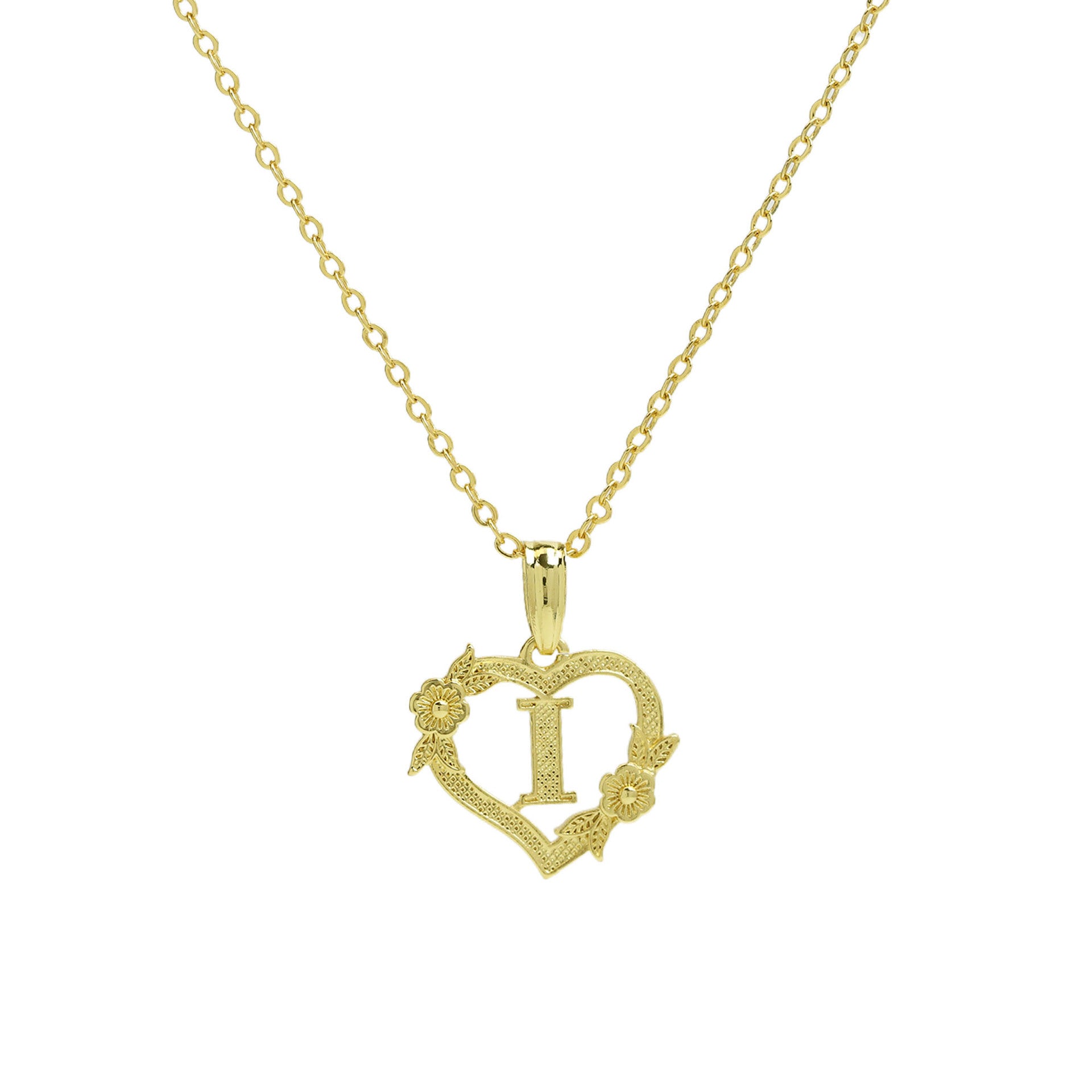 Isobel Initial Heart Pendant Necklace - Necklace I [UY059U4P]