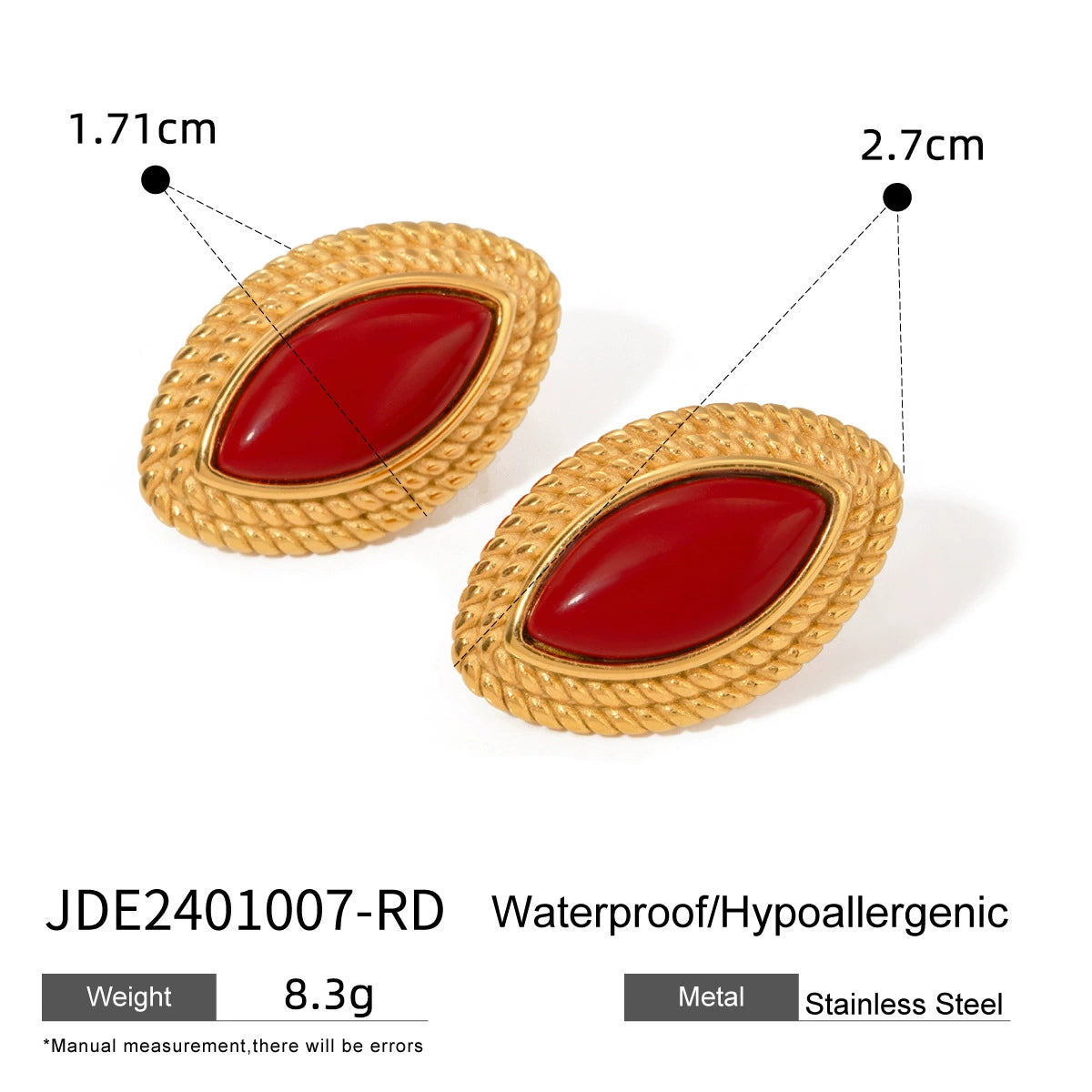 Kamira Medieval Agate Earrings - JDE2401007-RD [OGAKFOVL]