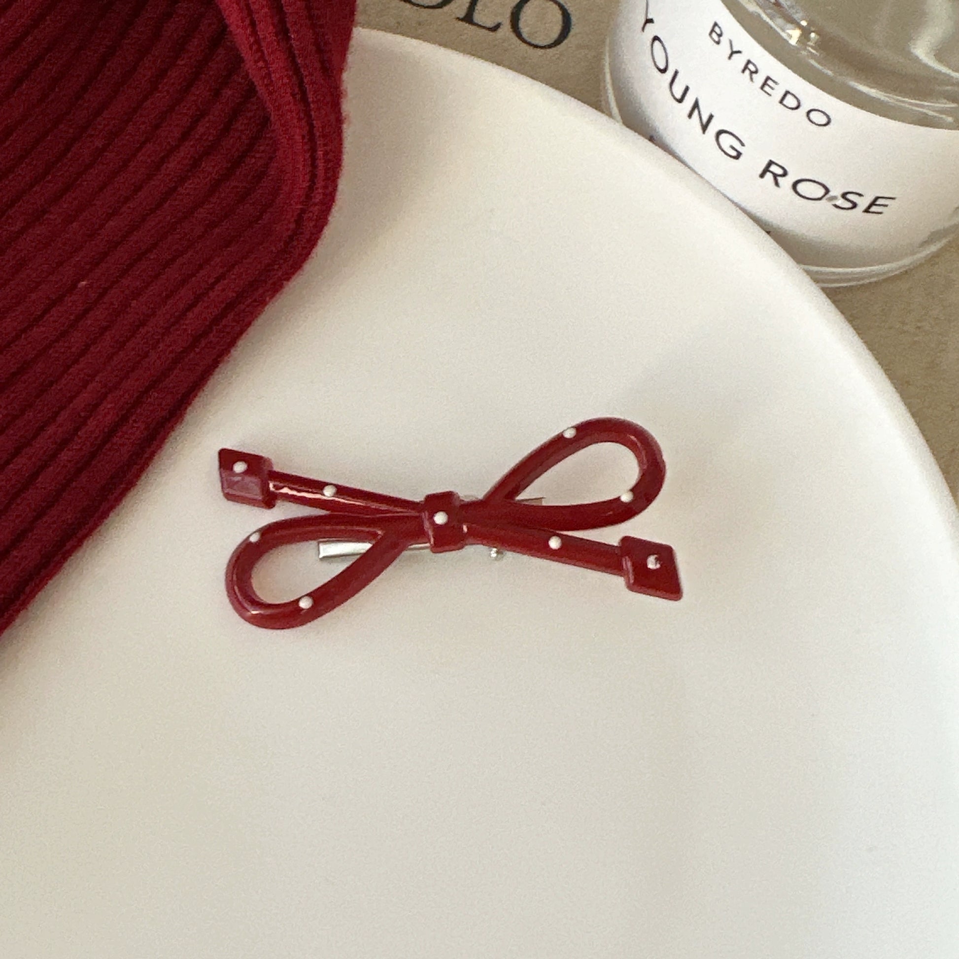 Carsyn Polka Dot Hair Clip - Red Figure-8 (Single) [9T9VBUNK]