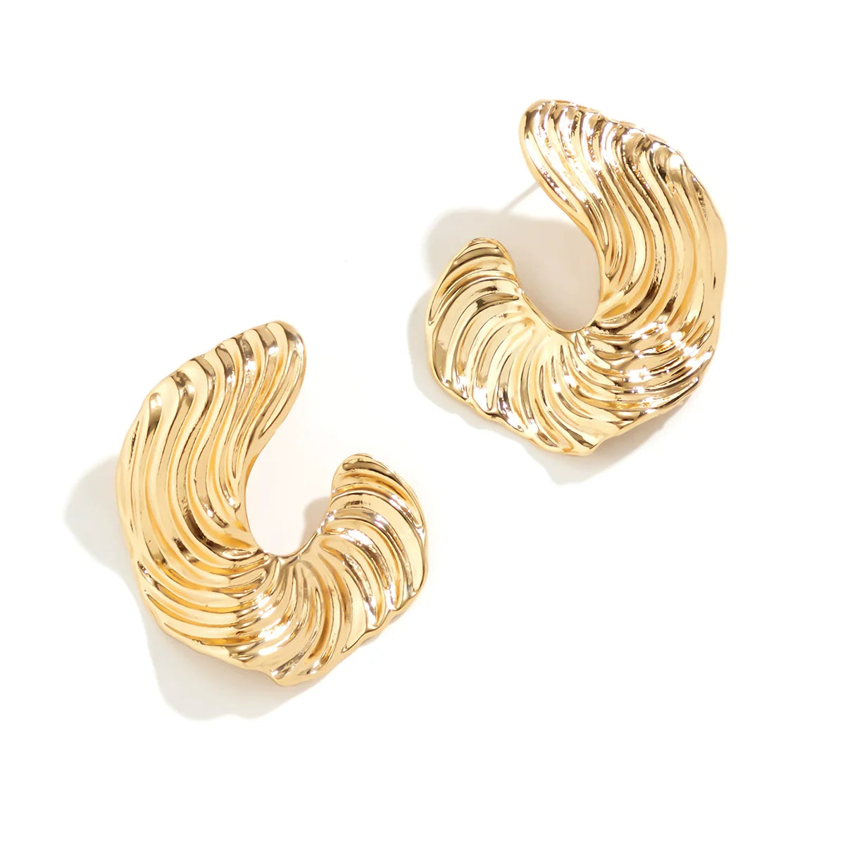 Amarra Textured Stud Earrings - Gold