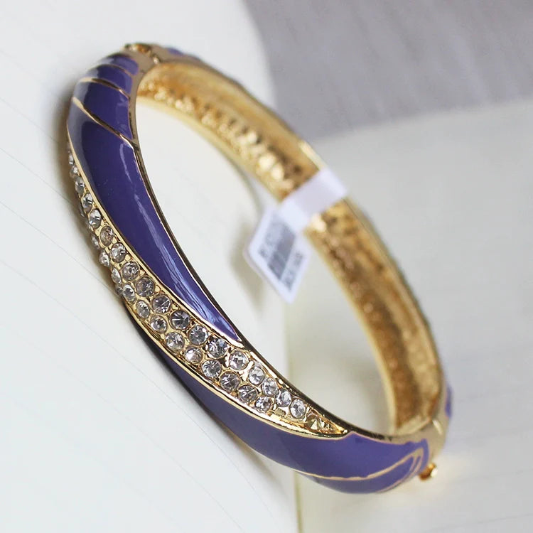 Kalina Enamel Cuff Bracelet - Purple