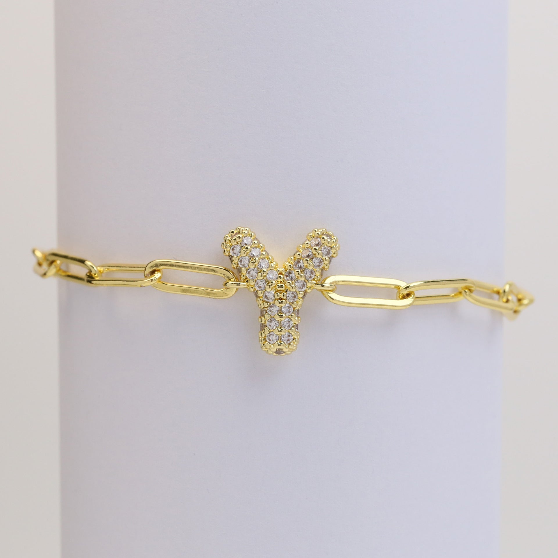 Willow Bubble Initial Bracelet - Y [O6I3PWVW]