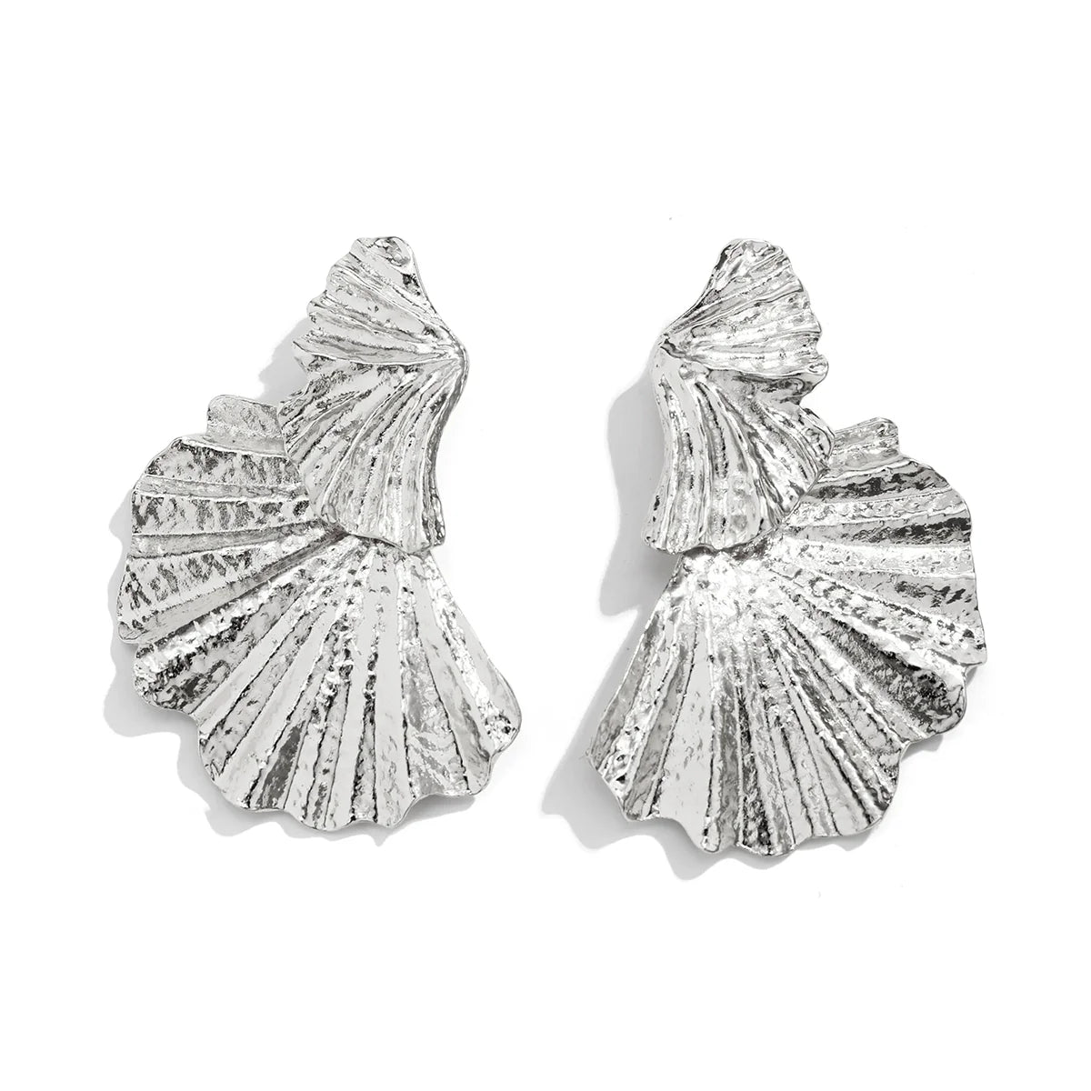 Paislyn Geometric Fan Studs - Silver