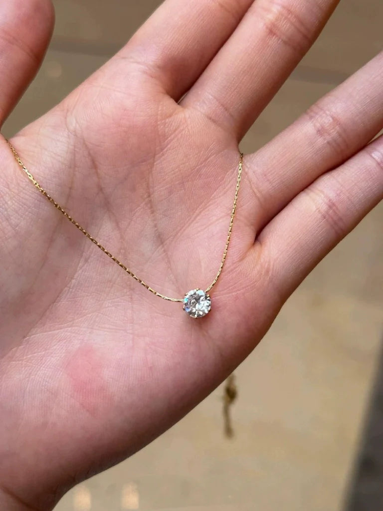 Isabellah Solitaire Zircon Necklace - Single Zircon Necklace