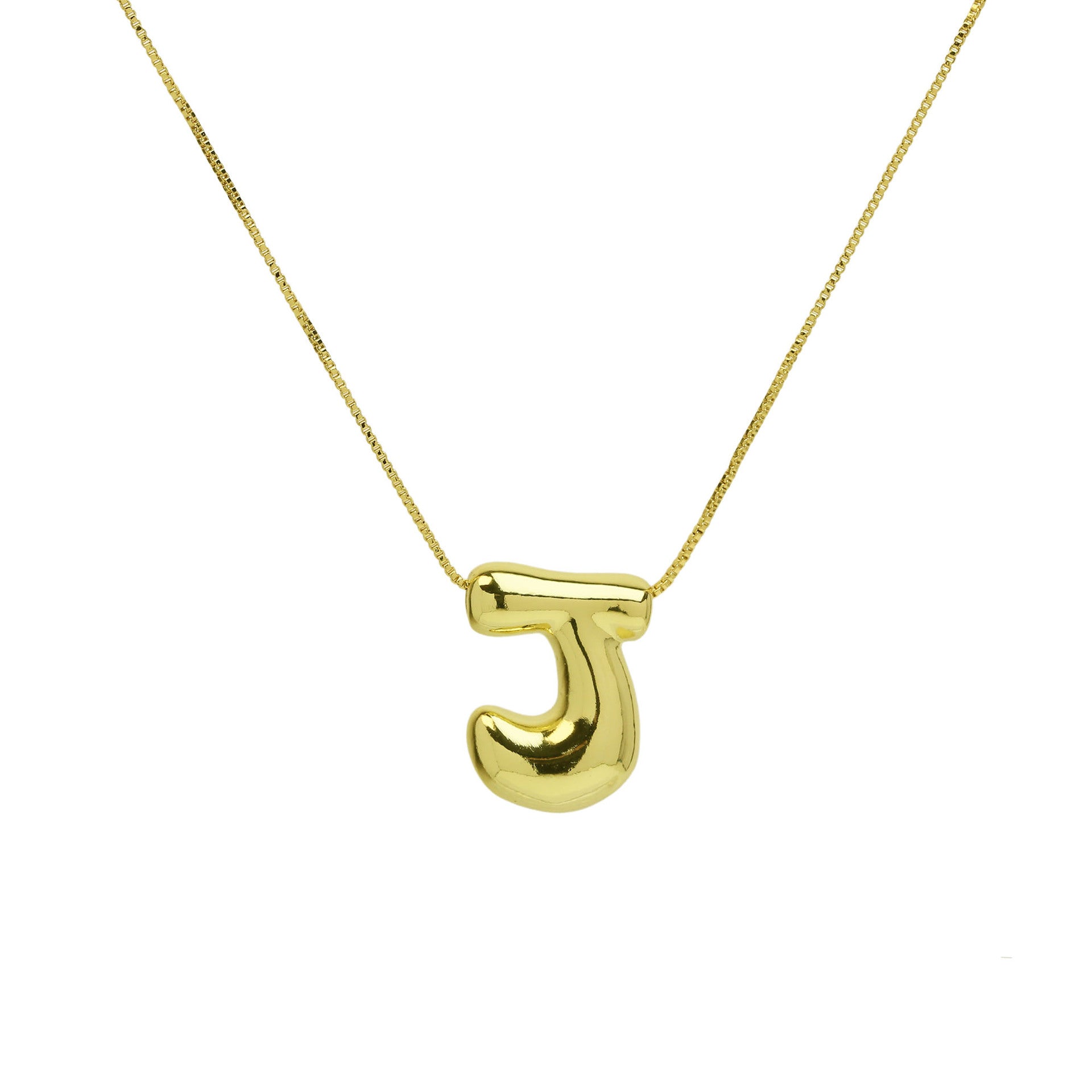 Virginia Bubble Initial Necklace - Letter J Necklace [8M26VSRN]