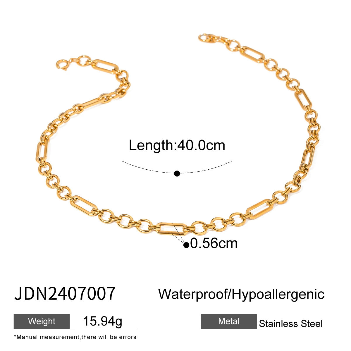 Kynslee Layered Gold Chain Necklace - Style JDN2407007 [W9IH3AD0]