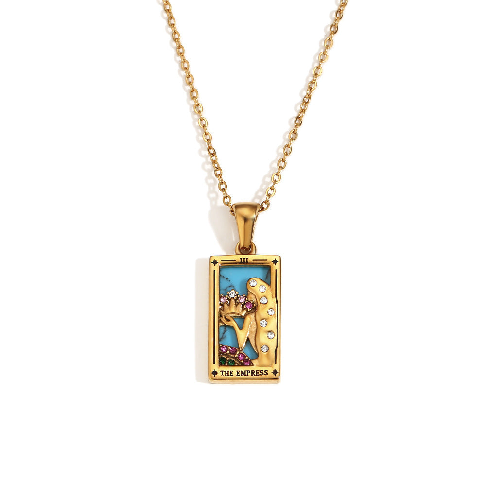 Avalyn Tarot Pendant Necklace - Gold - The Empress [Y4TCKGZK]
