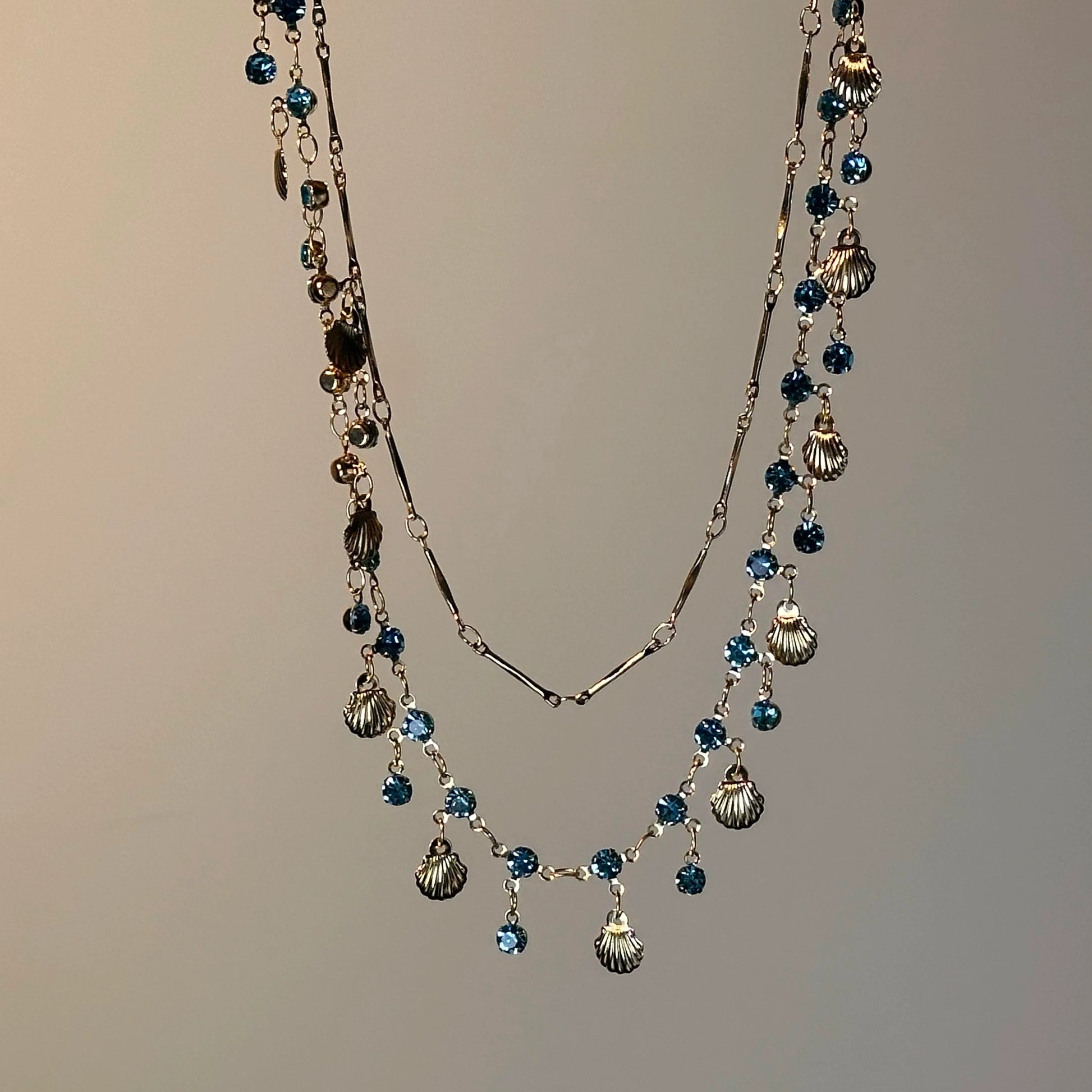 Brayley Star Shell Necklace - Blue Zircon Shell Necklace